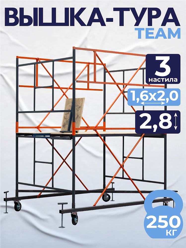 Вышка-тура TeaM ВСП 1.6х2.0, 2.8 м фото 1