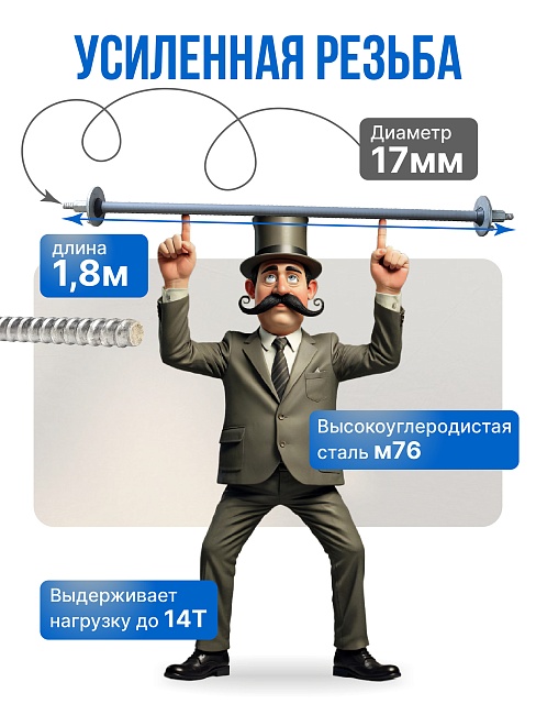 Винт стяжной для опалубки Промышленник холоднокатаный 1,8 м фото 3