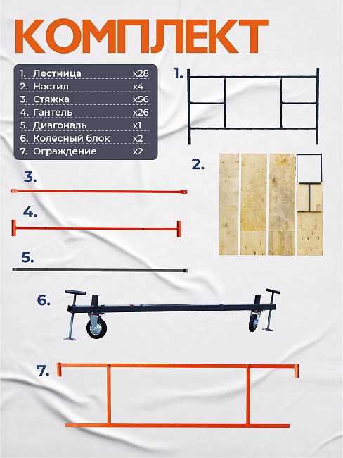 Вышка-тура TeaM ВСП 2.0х2.0, 17.2 м фото 4