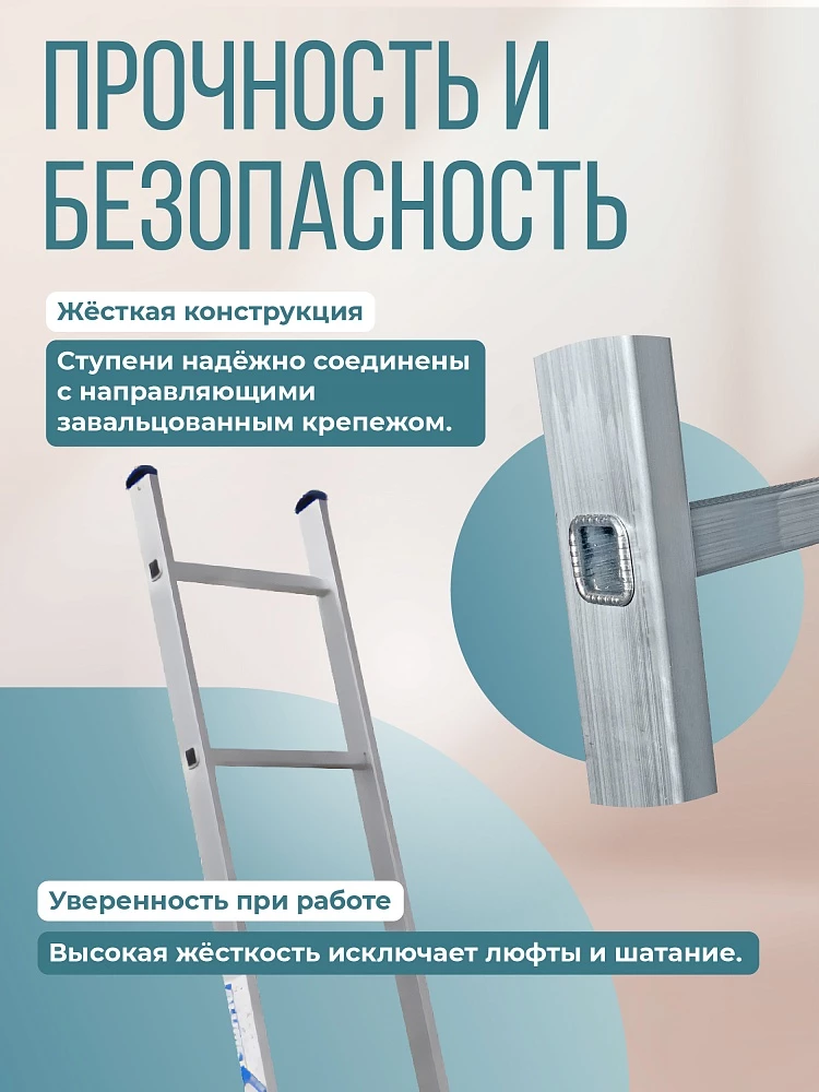 Лестница односекционная Alumet Ал 5109 фото 3