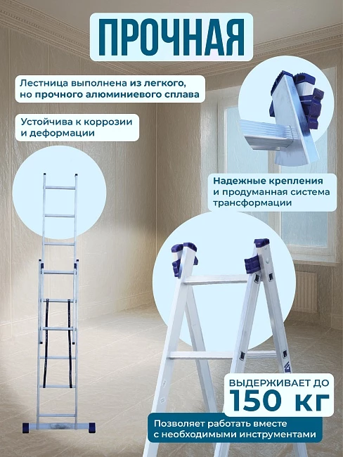 Лестница двухсекционная Alumet Ал 5206 фото 3
